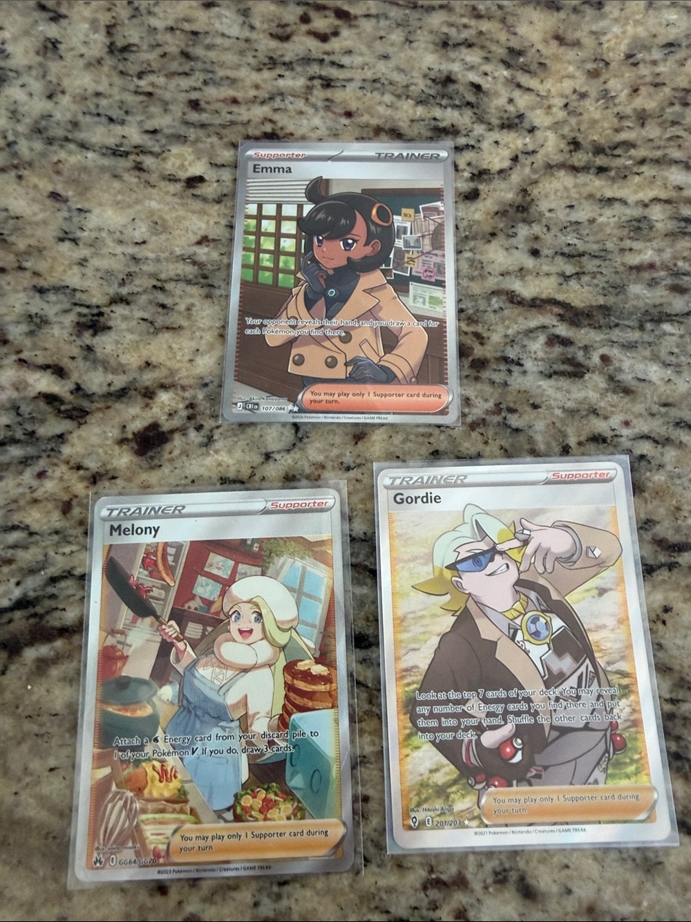 Pokemon Trainer Full-Art Cards - Brown, Cream, Blue Tones
